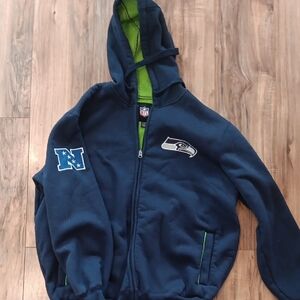 NFL Navy Blue Kids Hoodie with Green Accents